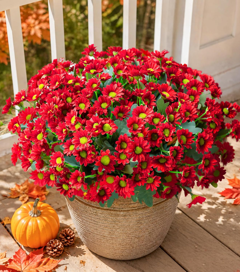 Daisy Artificial Flowers for Outdoors Autumn Fall Decoration, 6 Bundles Fake ...