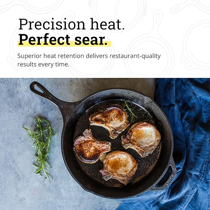 Lodge Seasoned Cast Iron Skillet 13.25 Inches - Image 5