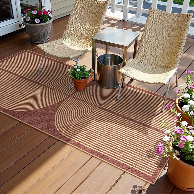Lahome Enfys Modern Rainbow Easy Jute 2x6 Runner Rug, Farmhouse Stain Resistant - Image 6