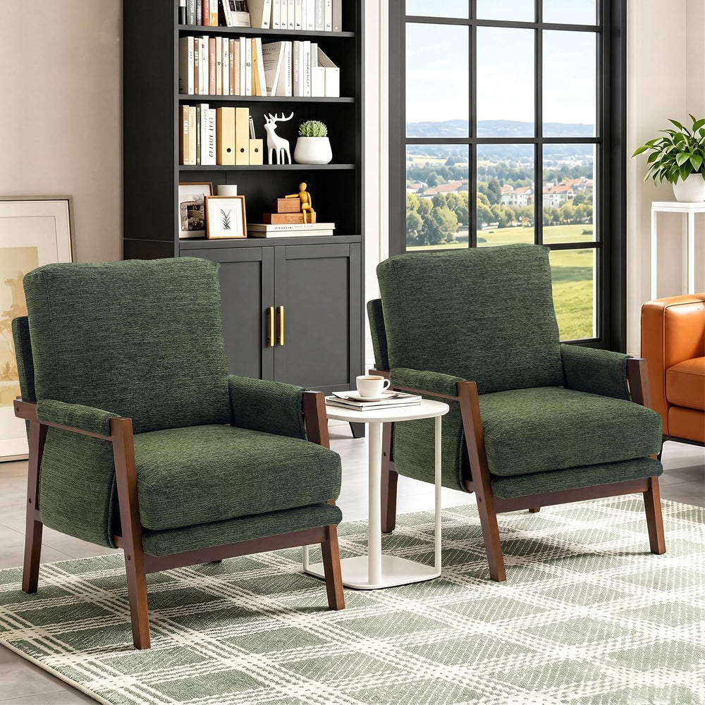 RNKSFX Green Accent Chair for Bedroom & Living Room, Mid Century Modern A...