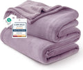 Bedsure GentleSoft Fleece Bed Blankets Queen Size Fog Purple by BEDSURE