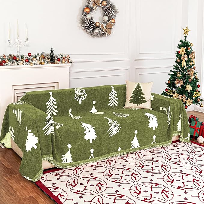 MYSKY HOME 71"X102" Chair Christmas Couch Cover, Sectional Sofa Covers Sofa by MYSKYHOME