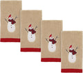 Avanti Linens - Fingertip Towels, Soft & Absorbent, Embroidered, Christmas Decorations, Set of 4 (Snowmen Gathering Collection)