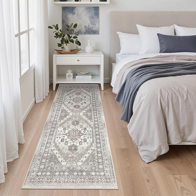 zesthome 2x6 Runner Rug for Hallways, Machine Washable Rug, Non Slip Vintage - Image 9