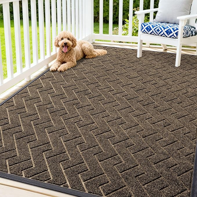 OLANLY Front Door Mat Indoor Outdoor Entrance, Waterproof All-Season, by OLANLY