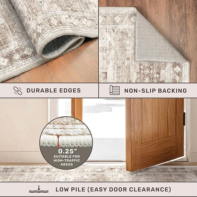 Hazo Haus Boho Long Bathroom Runner Rug 24 x 72 Washable Non Slip - Image 5