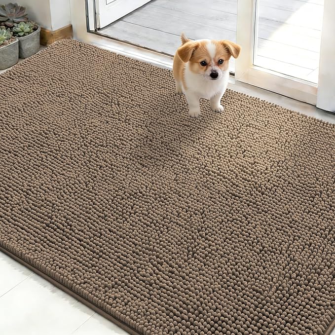 OLANLY Dog Door Mat for Muddy Paws 50x30, Absorbs Moisture and Dirt, Absorbent by OLANLY