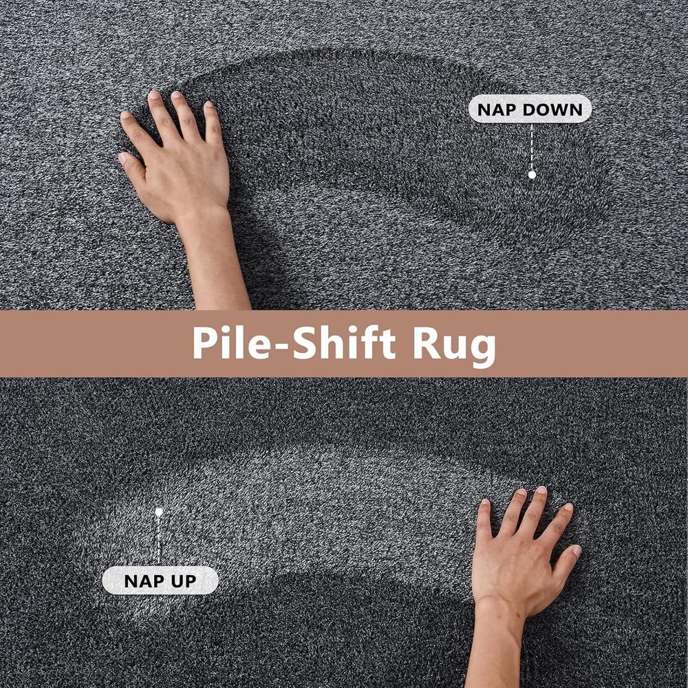 5x7 Grey Area Rug Non-Slip Washable Soft Thin for Living Room Bedroom
