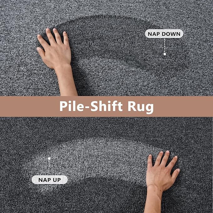 FinRèc 5x7 Washable Area Rugs for Bedroom Living Room, Low Pile Thin Rug Solid - Image 8