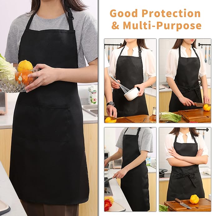 Tosewever 4 Pack Adjustable Bib Apron Waterdrop Resistant Apron - Image 3
