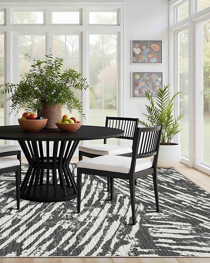 Latte&Fog 8x10 Area Rugs for Living Room, Large Modern Abstract Washable Rug - Image 3
