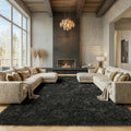 ONASAR Black Area Rugs 9x12 Living Room, Large Fluffy Shag Bedroom Rug by ONASAR