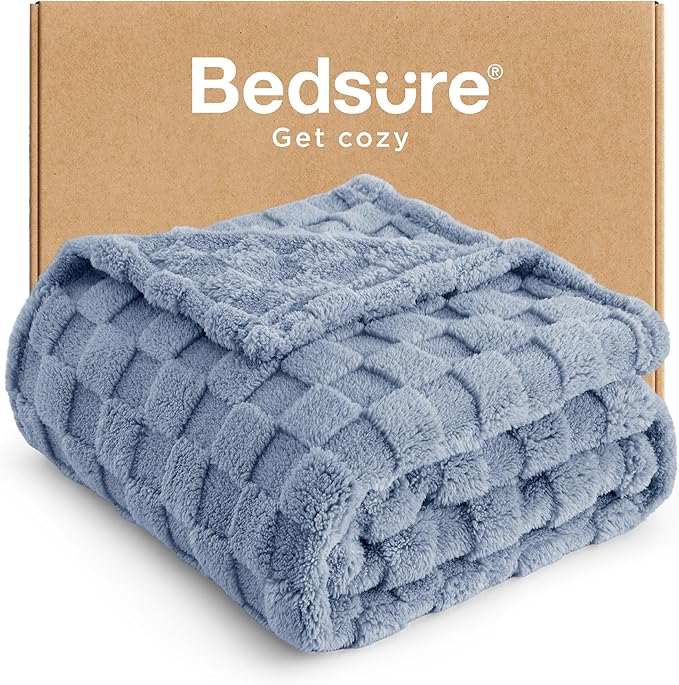 Bedsure GentleSoft Ashley Blue Twin XL Blanket by BEDSURE