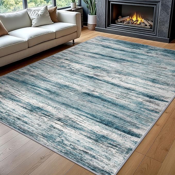 KOZYFLY Area Rug 8x10 Modern Living Room Rug, Washable Large Thin Rugs Non-Slip by KOZYFLY