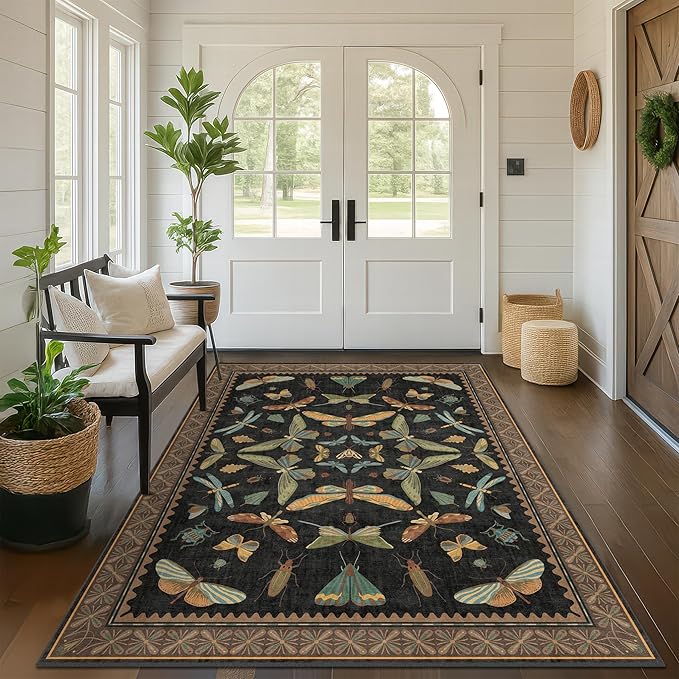 Washable 5x7 Black Rug for Living Room - Image 3