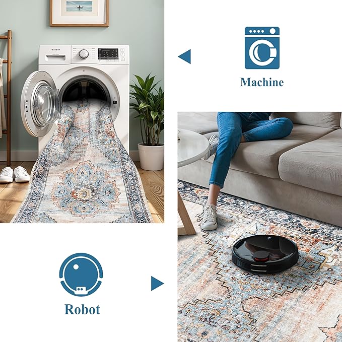TOPRUUG Washable 2x8 Hallway Runner Rug: Non-Slip Low-Pile Rugs - Image 5