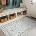 Blue and Green Washable Rugs 3x4 by HazoHaus