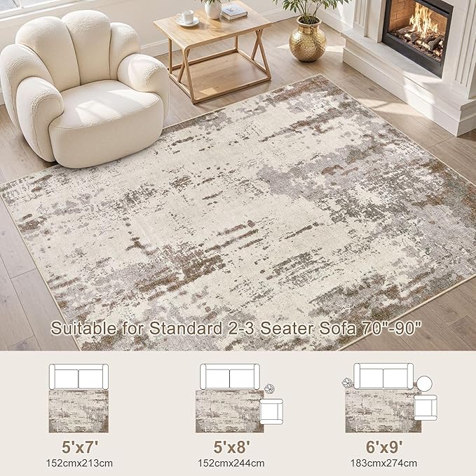 UERMEI 5x7 Area Rug Living Room Rugs - Image 2