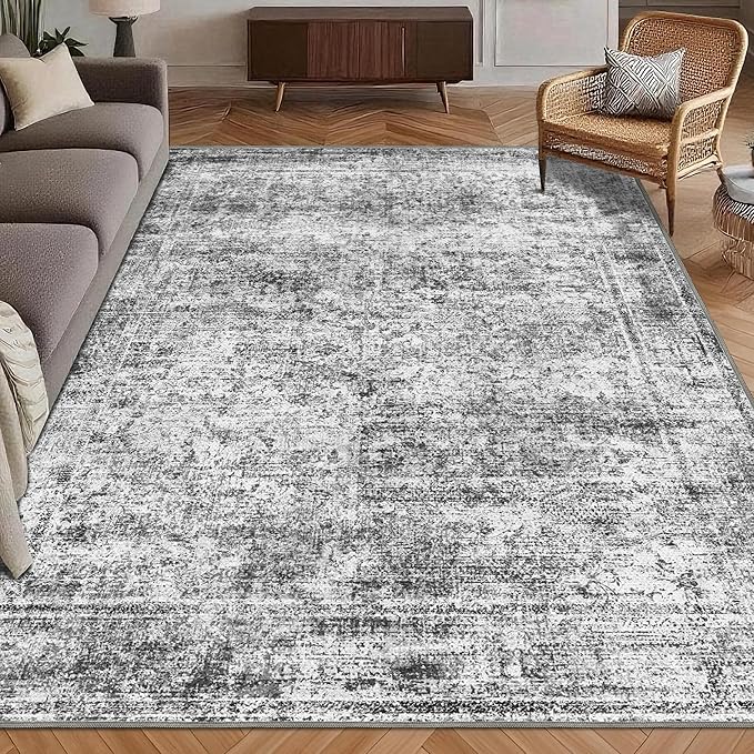 Washable Area Rug 5' x 7' Vintage Traditional Persian Mat by Unknown