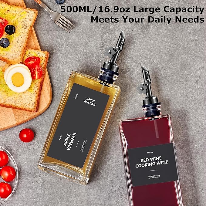 Olive Oil Dispenser Bottle for Kitchen, 16.9 oz/ 500 ml Vinegar Dispenser - Image 4