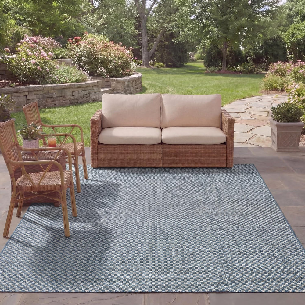 SAFAVIEH Courtyard Collection 8' x 11' Blue/Grey CY8653 Indoor/ Outdo...
