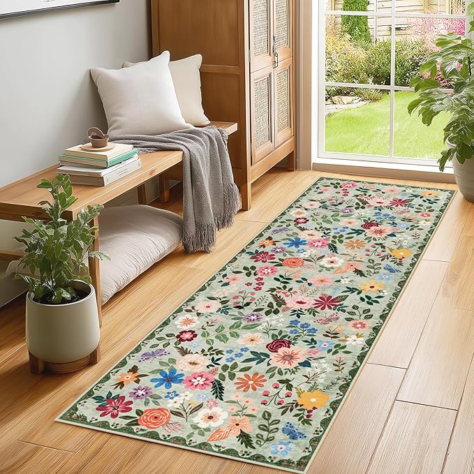 Runner Rug for Entryway: 2.6x8 Kitchen Rugs Non Slip Washable Ultra-Thin Soft - Image 3