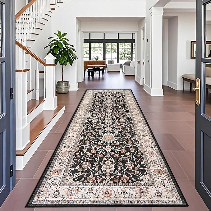 TOPRUUG Washable 4x10 Runner Rug: Vintage Non-Slip Hallway Runner Rug Stain by TOPRUUG