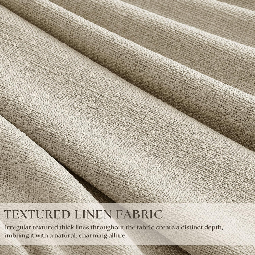 Extra Wide Oatmeal Beige Blackout Sliding Glass Door 108 Inch Curtains