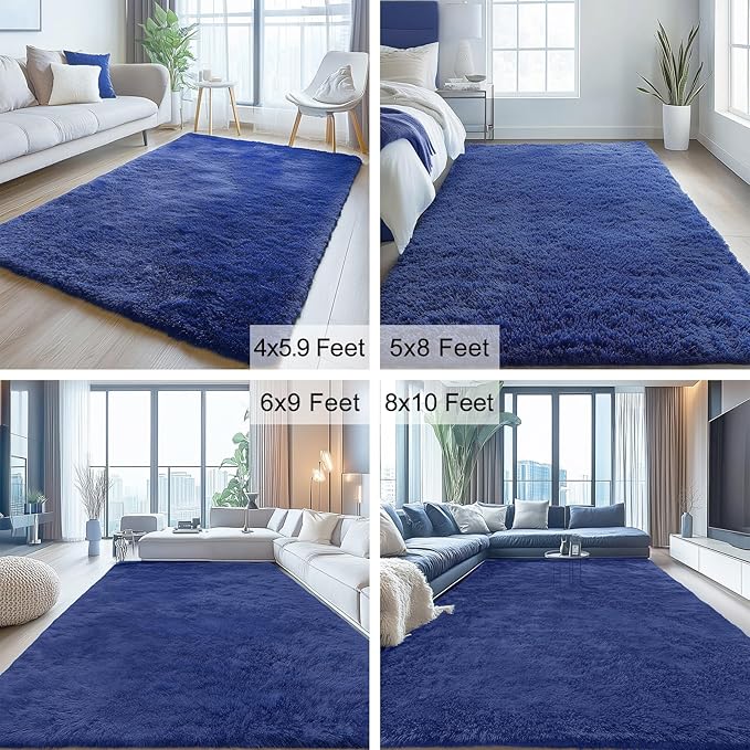 OLANLY 2x3 Machine Washable Small Bedside Rug, Soft Fluffy Shaggy Entryway - Image 9