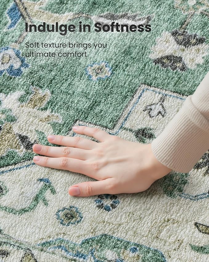 AMADA HOMEFURNISHING 8x10 Area Rug, Washable Low-Profile Large Area Rug - Image 5