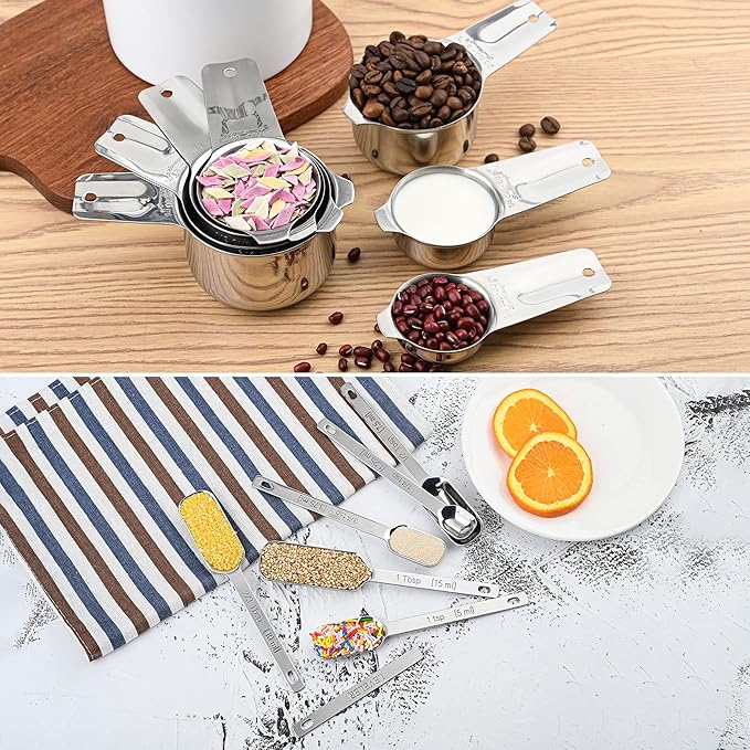 Measuring Cups and Spoons Set, Stainless Steel Measuring Cups Set, Dry 7 - Image 9
