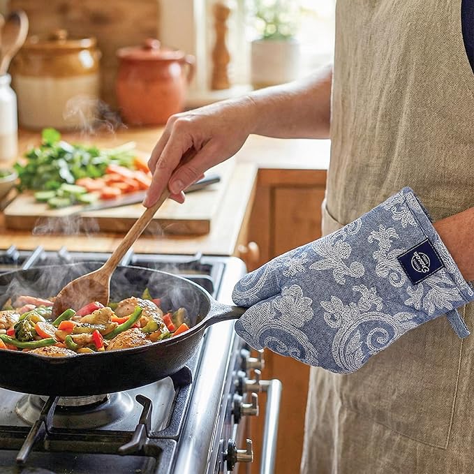 Encasa XO Heat Resistant 100% Cotton Oven Glove & Potholder Set - Image 5