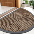 Smiry Half Circle Front Door Mat Outside Entrance, Heavy Duty Sturdy Natural by Smiry