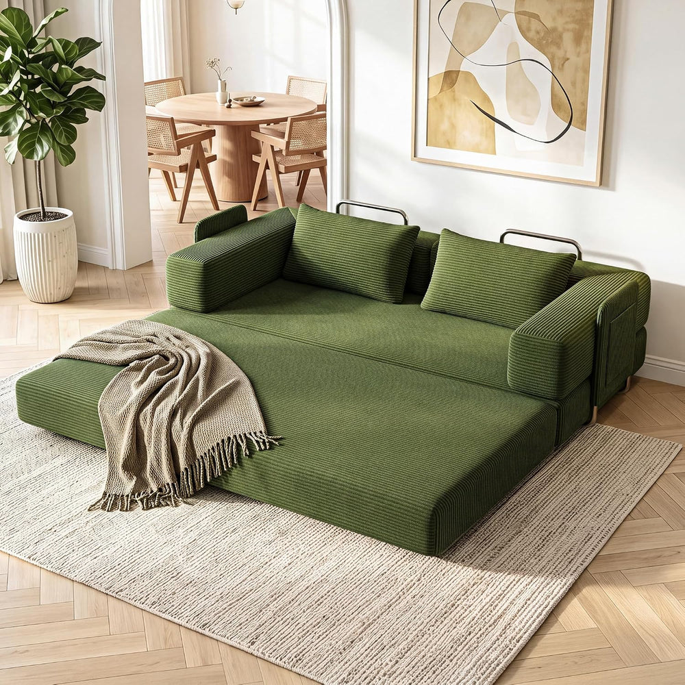 78" 5-in-1 Convertible Futon Sofa Bed, Boneless Couch for Living Room