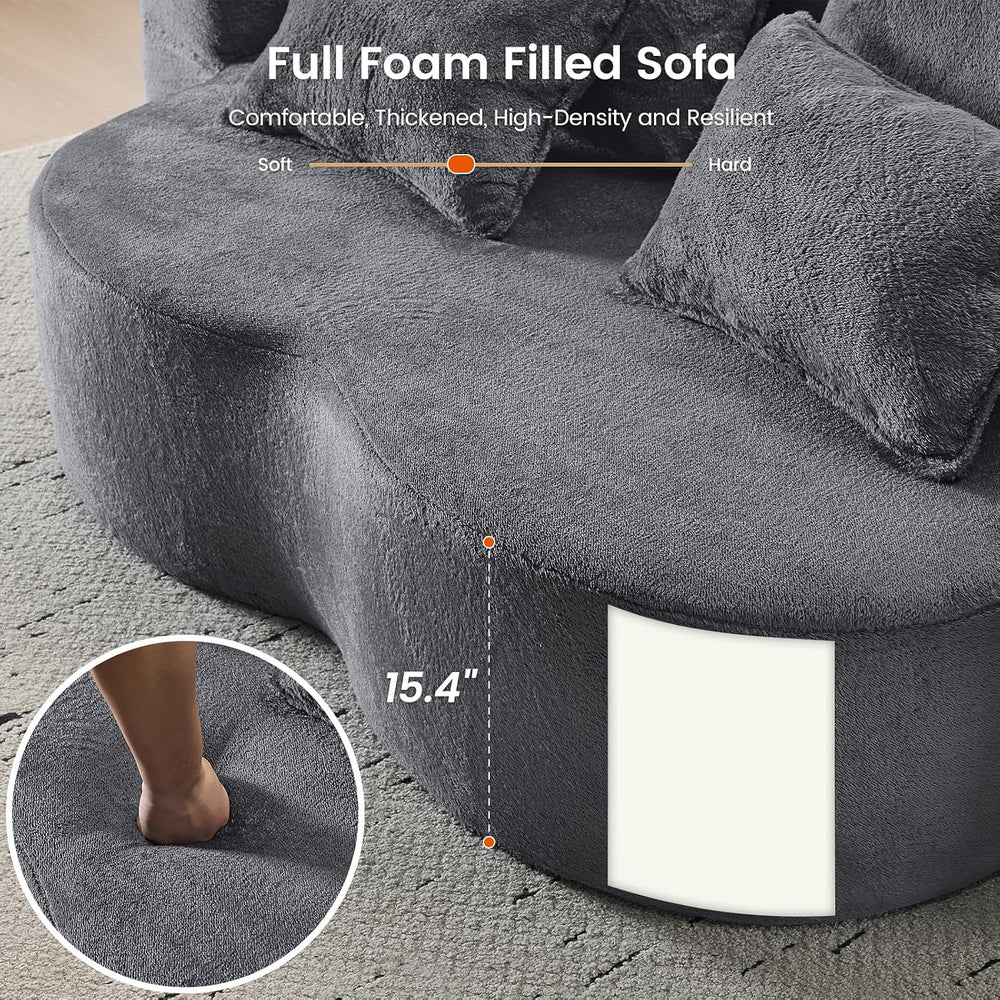 78” Convertible Sofa Bed, Full Size Sleeper Couch, Grey