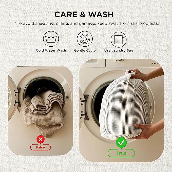 Bedsure 100% Cotton Muslin Throw Blanket Twin XL - Image 6