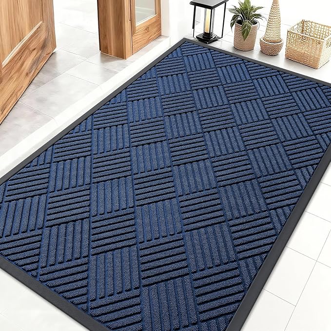 OLANLY Front Door Mat Outside Entrance 47x32, Heavy Duty Sturdy Natural Rubber by OLANLY