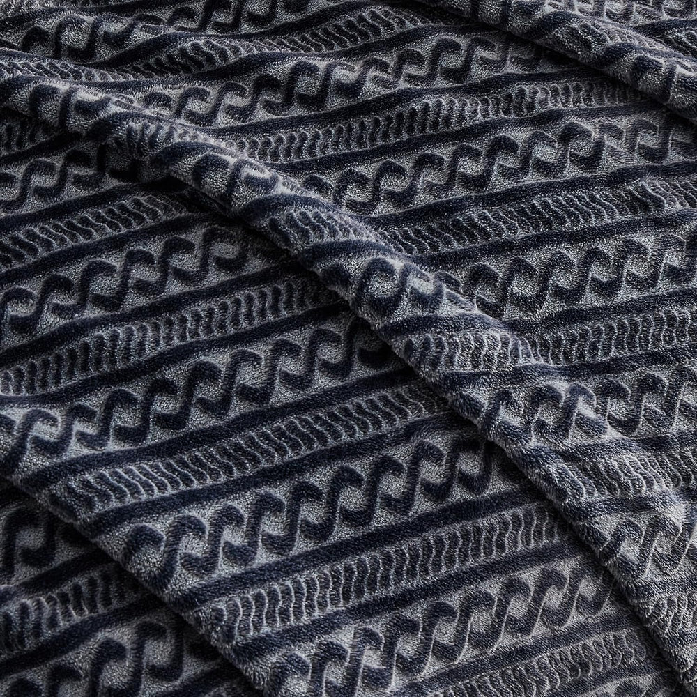 Soft Cozy 120x120 Inches Seamless Oversized King Fleece Blanket, 3D Jacquard ...