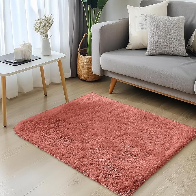 OLANLY 3x5 Machine Washable Small Bedside Rug, Soft Fluffy Shaggy Rugs - Image 3
