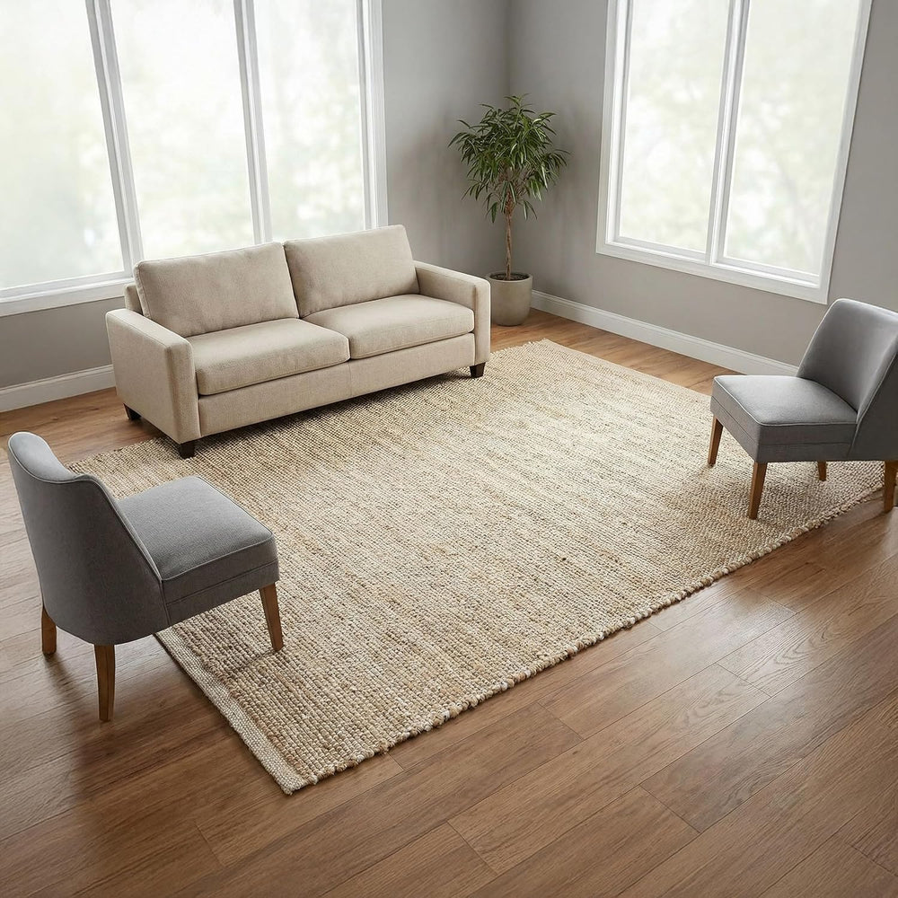 · REDEARTH · Jute Area Rug; Handwoven, Non-Shedding - 8' x 10'