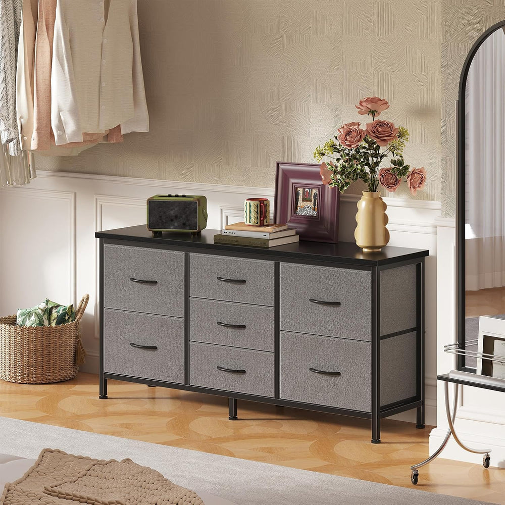 DUMOS 7 Drawer Fabric Dresser, Clothes Organizer Storage Tower for Bedroom