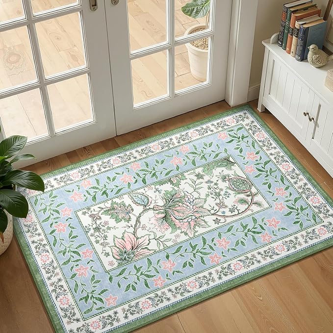 GarveeHome Blue Green Pink 8x10 Area Rugs - Image 6