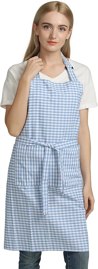 Vintage Gingham Kitchen Aprons Chef Bib Canvas Aprons Christmas Holiday Home - Image 5