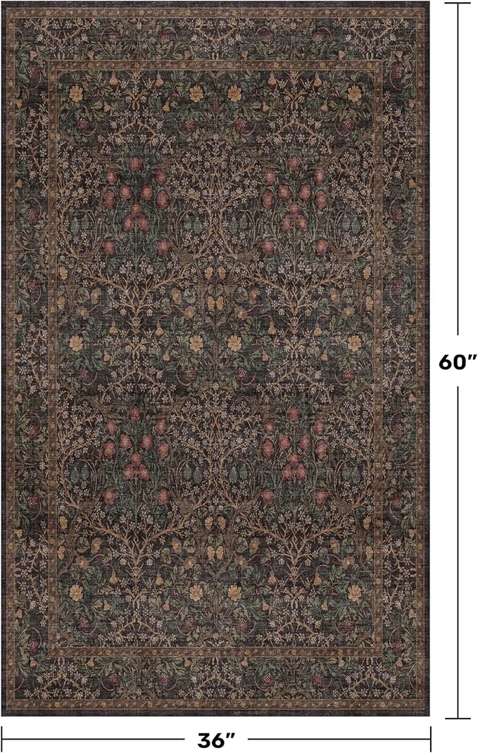 Boho Dark Brown 3x5 Large Entryway Rug - Image 2