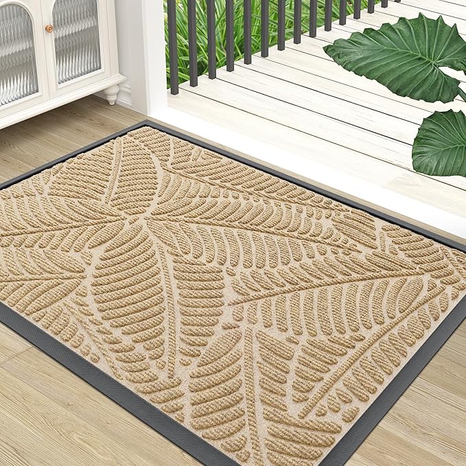 Colorxy Waterproof Doormat, Sturdy Natural Rubber Front Indoor Mat, Non Slip by Colorxy