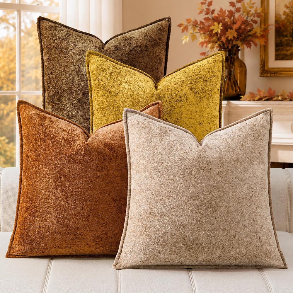 a moment Throw Pillow Covers 20X20 Inch 4 Packs,Soft Velvet Decorative Pillow...