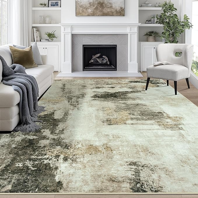 9x12 Area Rugs for Living Room Rug Washable: Abstract Large Rug for Dining Room by Aelenmu