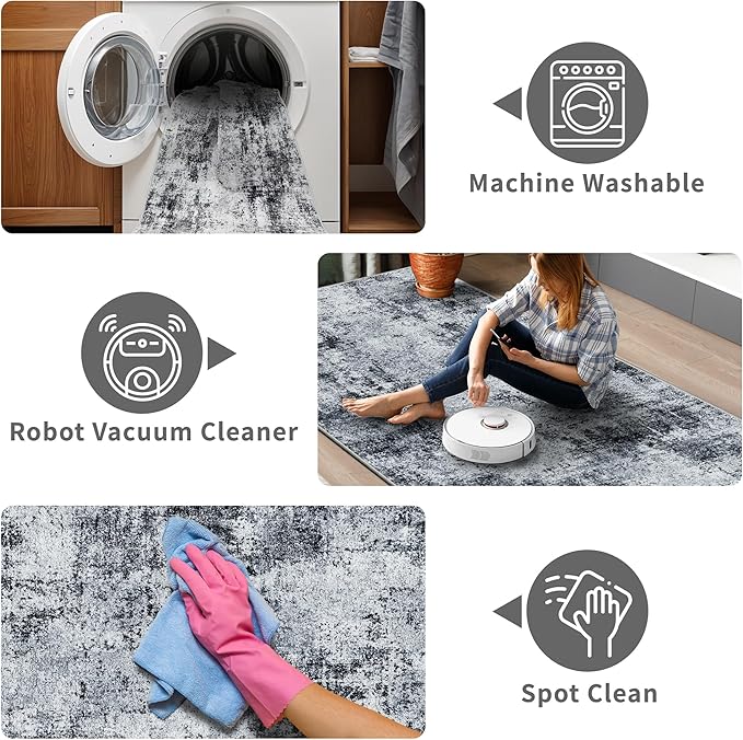 3x12 Washable Hallway Runner Rug: Non Slip Carpet Runners Easy-to-Clean - Image 4