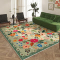 Rugcomf Area Rugs 9x12 Living Room Clearance Washable Boho Rug Non Slip Floral by Rugcomf