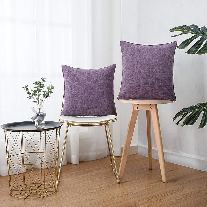 HPUK Linen Throw Pillow Covers Pack of 2, 18x18 Inch Accent Cushion Covers - Image 7